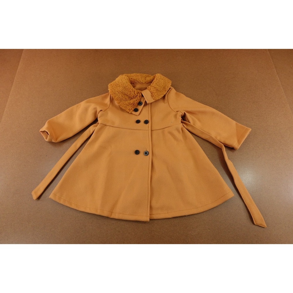 Popopie Girls Size 4/5 Light Brown Belted Winter Coat NWT